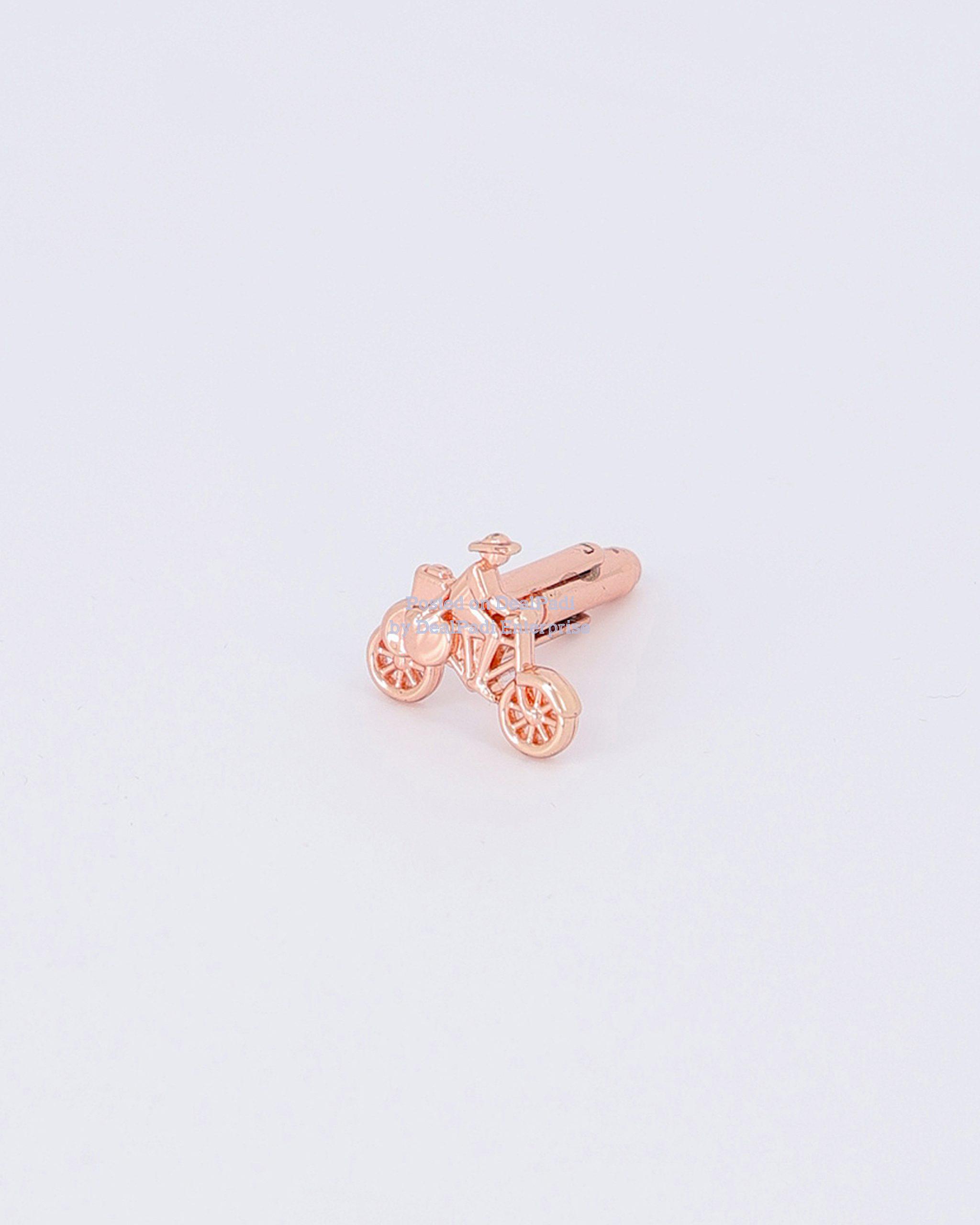 A Medium Bronze Bicycle Cufflink